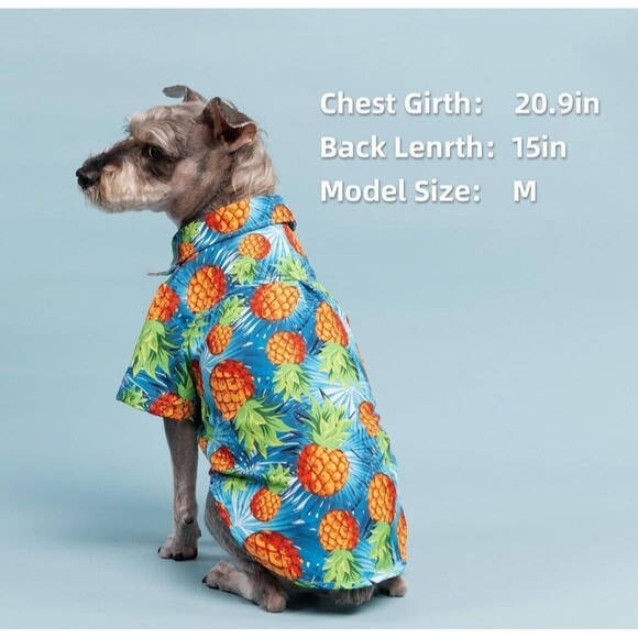 Pupteck Hawaiian Dog Shirt Puppy Polo Shirt Pineapple Costume for Pets - Medium - Picture 5 of 8